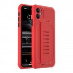 Hand Strap Grip Elastic Slim TPU Protective Case Cover for iPhone 12 / 12 Pro 6.1 (Red)